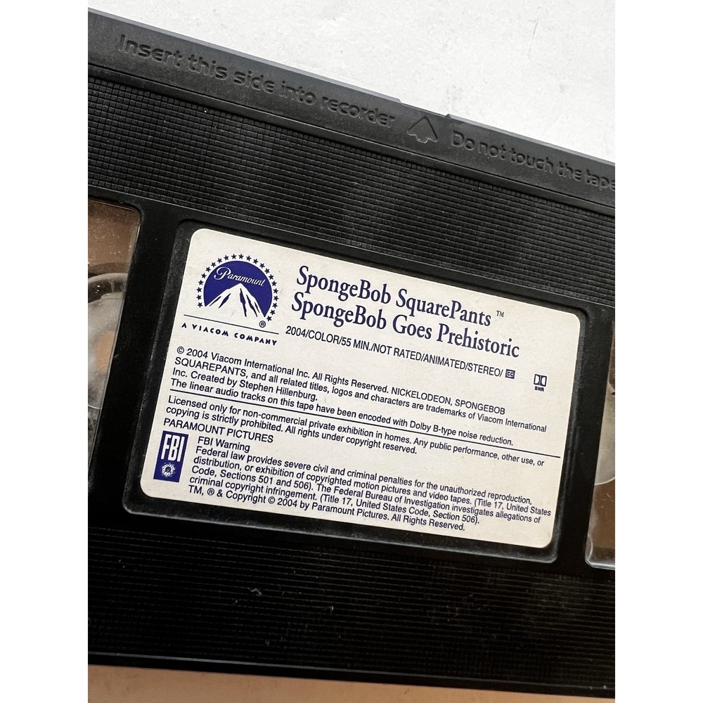 SPONGEBOB SQUAREPANTS Spongebob Goes Prehistoric VHS 04 Nickelodeon Cartoon Y2K